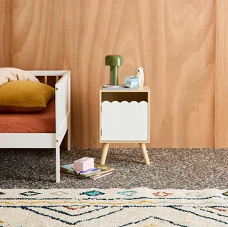 Kids Nightstand Azur Wood Pattern 1 Door Scandinavian Style