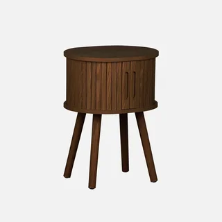 Comodino nordico ovale 2 ante scorrevoli legno Legacy