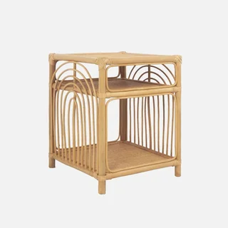 Table de nuit rotin Bandung étagère niche rangement bohème