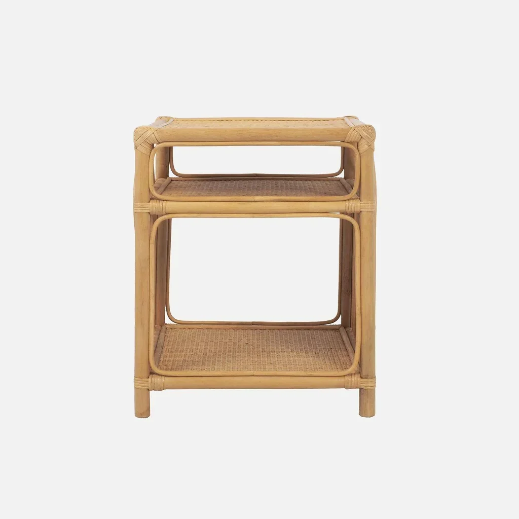 Table de nuit rotin Bandung étagère niche rangement bohème