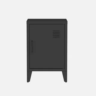 Industrial metal nightstand with swing door kids bedroom