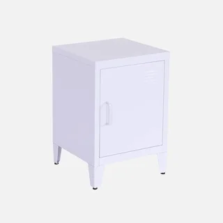 Industrial Metal Kids Nightstand with Swing Door Storage