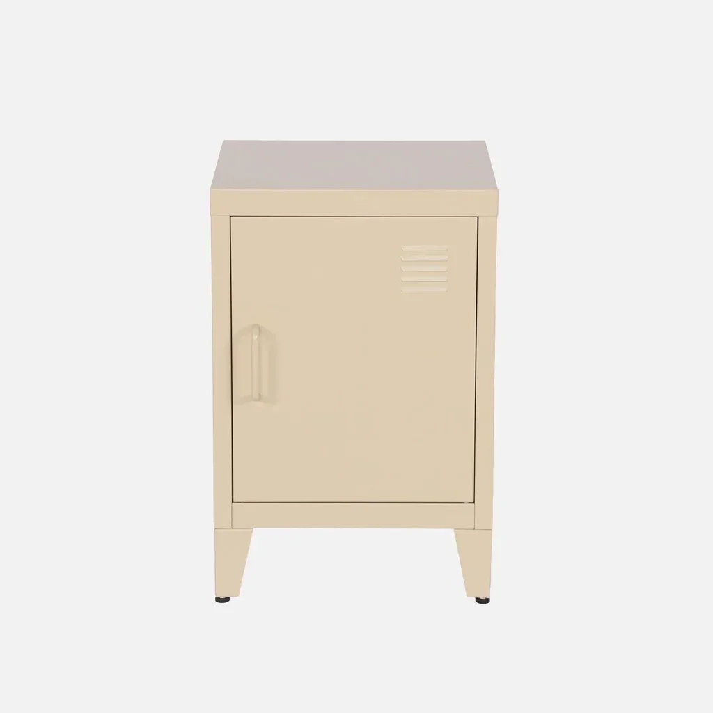 Industrial metal nightstand kids single door storage bedroom