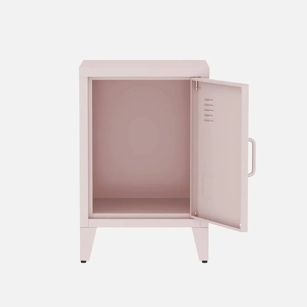 Industrial Metal Nightstand with Swing Door for Kids