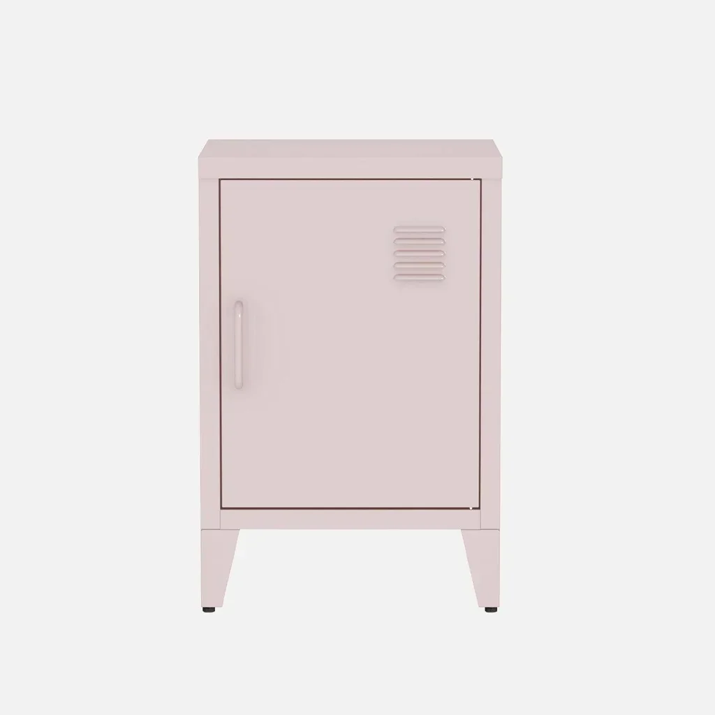 Industrial Metal Nightstand with Swing Door for Kids