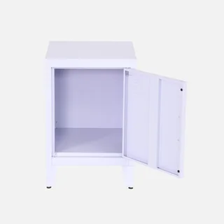 Industrial Metal Kids Nightstand with Swing Door Storage