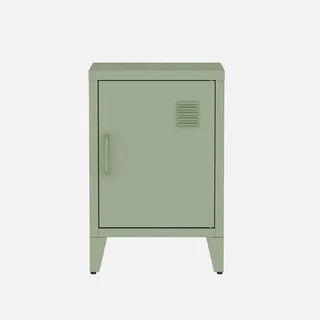 Industrial Metal Kids Nightstand with Hinged Door Storage