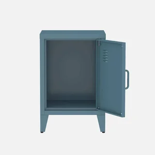 Industrial nightstand metal swing door kids bedroom