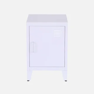 Industrial Metal Kids Nightstand with Swing Door Storage