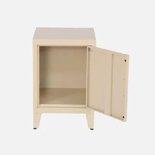 Industrial metal nightstand kids single door storage bedroom