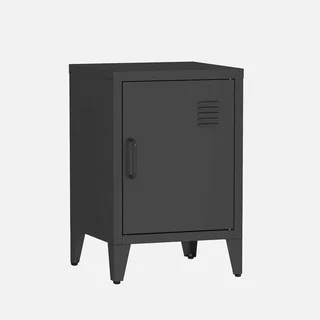Industrial metal nightstand with swing door kids bedroom