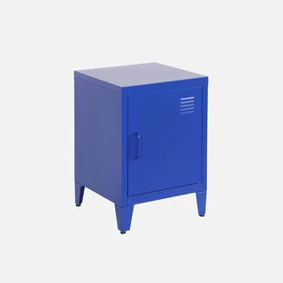 Industrial nightstand metal swing door kids bedroom