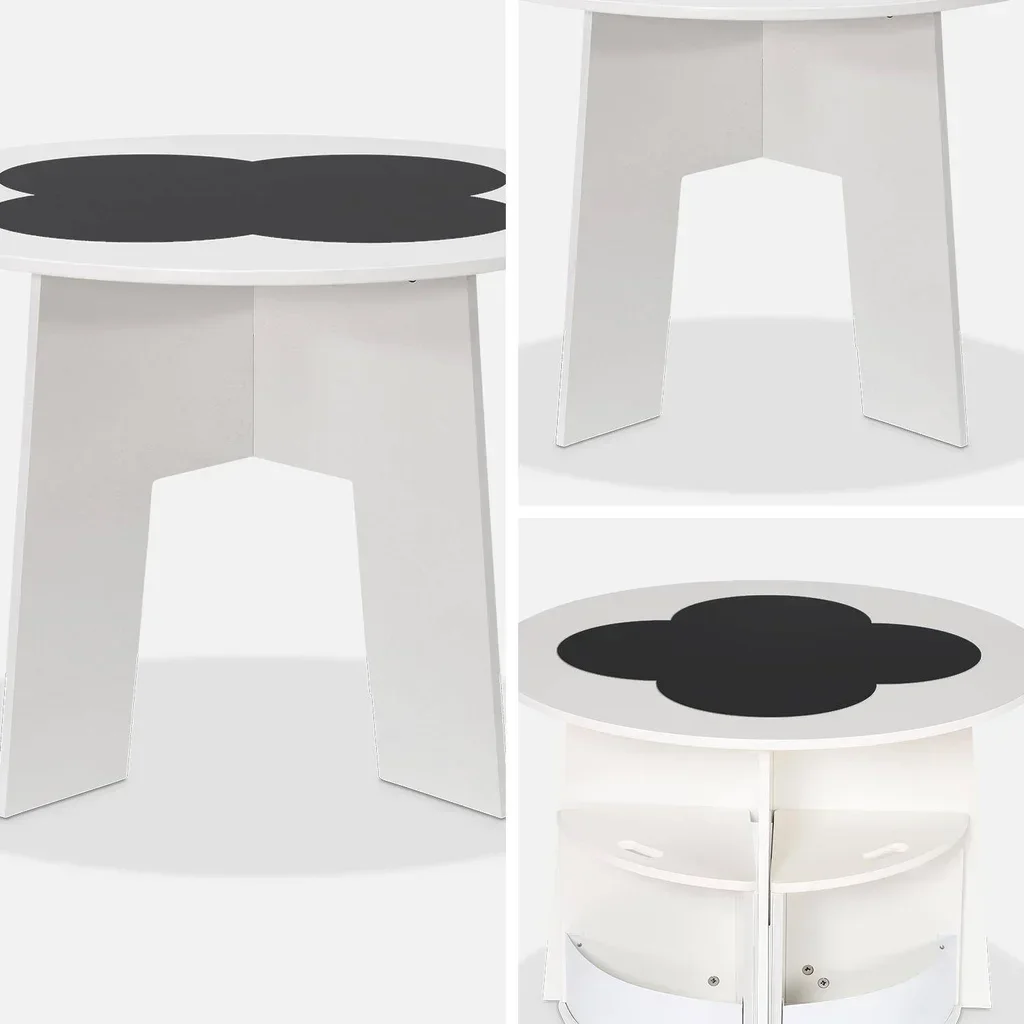 Table enfant ardoise 4 chaises rangement intégré Nephos