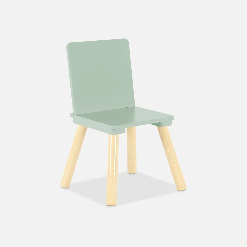 Kids Square Table Natural Pine Wood 2 Seater - Table and Chair Set for Children's Bedroom