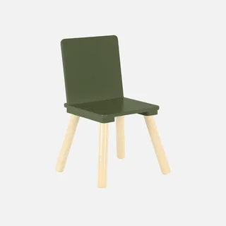 Square kids table natural pine wood with 2 chairs - children's furniture ages 3-7