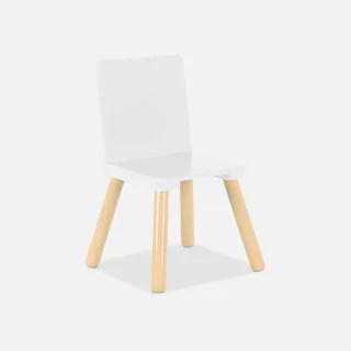 Square kids table natural pine wood 2 seats with matching chairs
