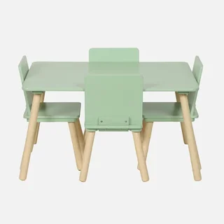 Table enfant pin naturel 4 places rectangulaire