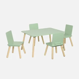 Table enfant pin naturel 4 places rectangulaire