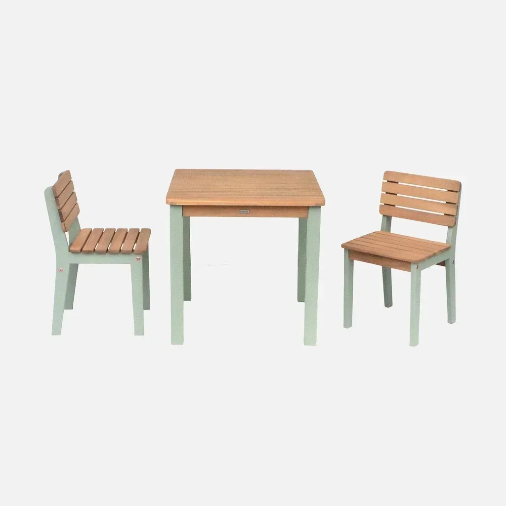 Table et 2 chaises enfant acacia bois intérieur extérieur Caroline