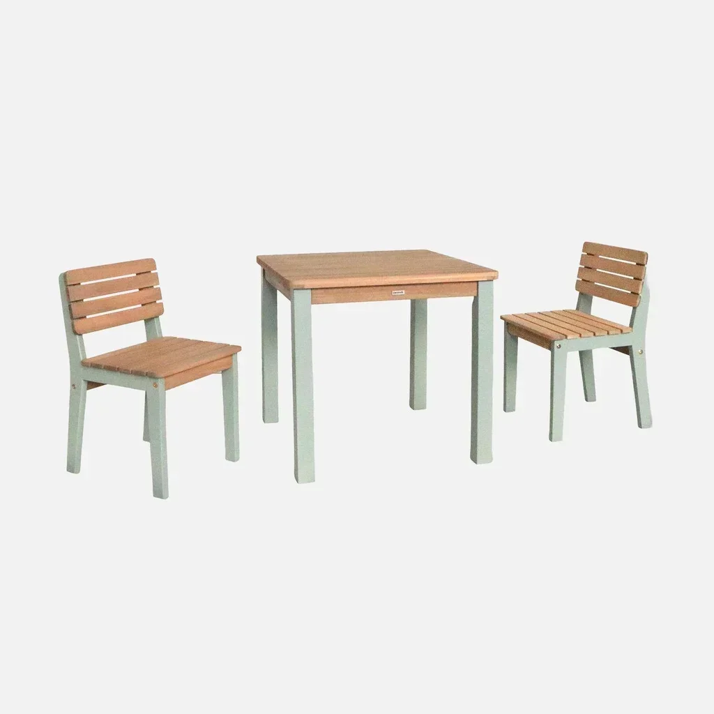 Table et 2 chaises enfant acacia bois intérieur extérieur Caroline