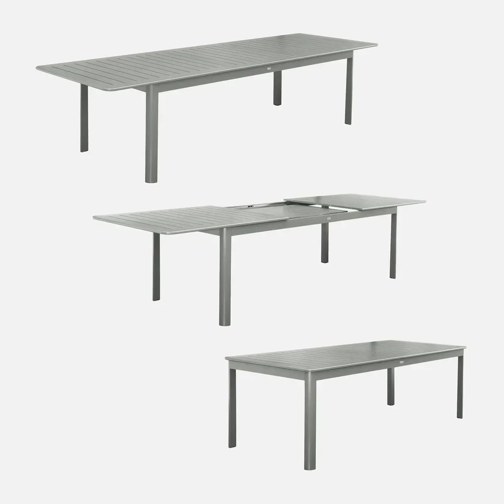 Ausziehbarer Aluminium Gartentisch 10 Personen Seattle