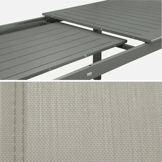 Ausziehbarer Aluminium Gartentisch 10 Personen Seattle