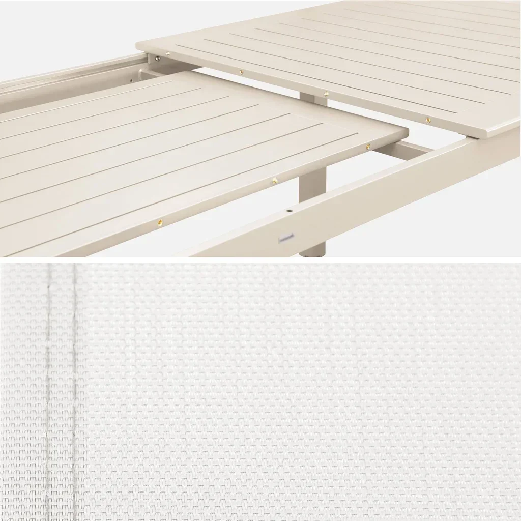 Ausziehbarer Gartentisch Aluminium 10 Plätze Seattle modernes Outdoor-Esszimmer-Set