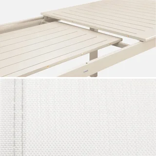 Ausziehbarer Gartentisch Aluminium 10 Plätze Seattle modernes Outdoor-Esszimmer-Set