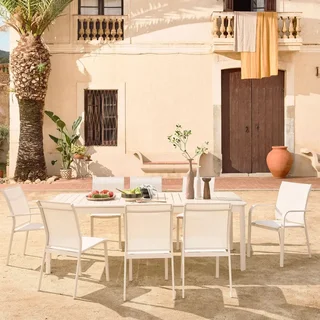 Ausziehbarer Gartentisch Aluminium 10 Plätze Seattle modernes Outdoor-Esszimmer-Set