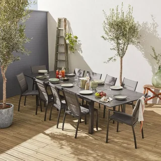 Mesa jardín extensible aluminio 10 comensales Odenton moderna exterior