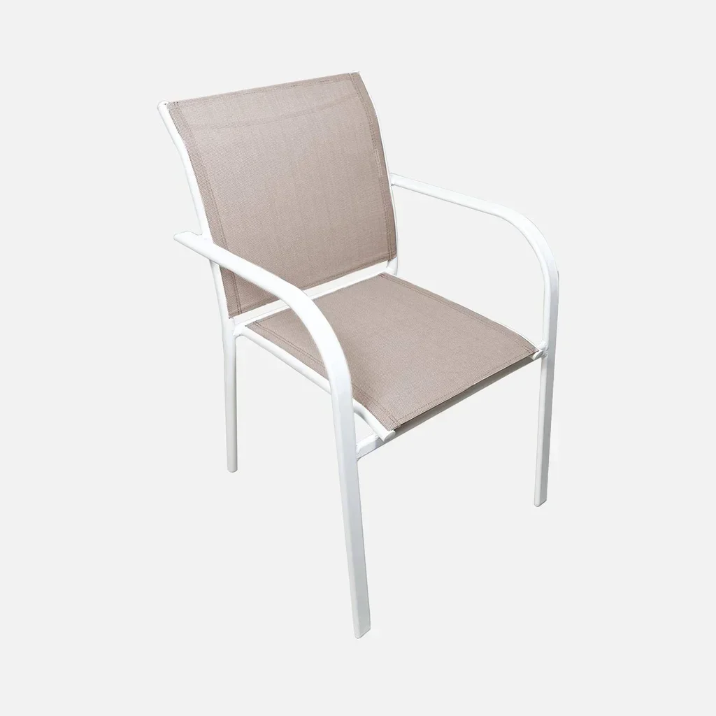 Table jardin aluminium extensible 10 places Elora et fauteuils Amara