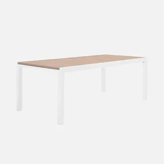 Table jardin aluminium extensible 10 places Elora et fauteuils Amara