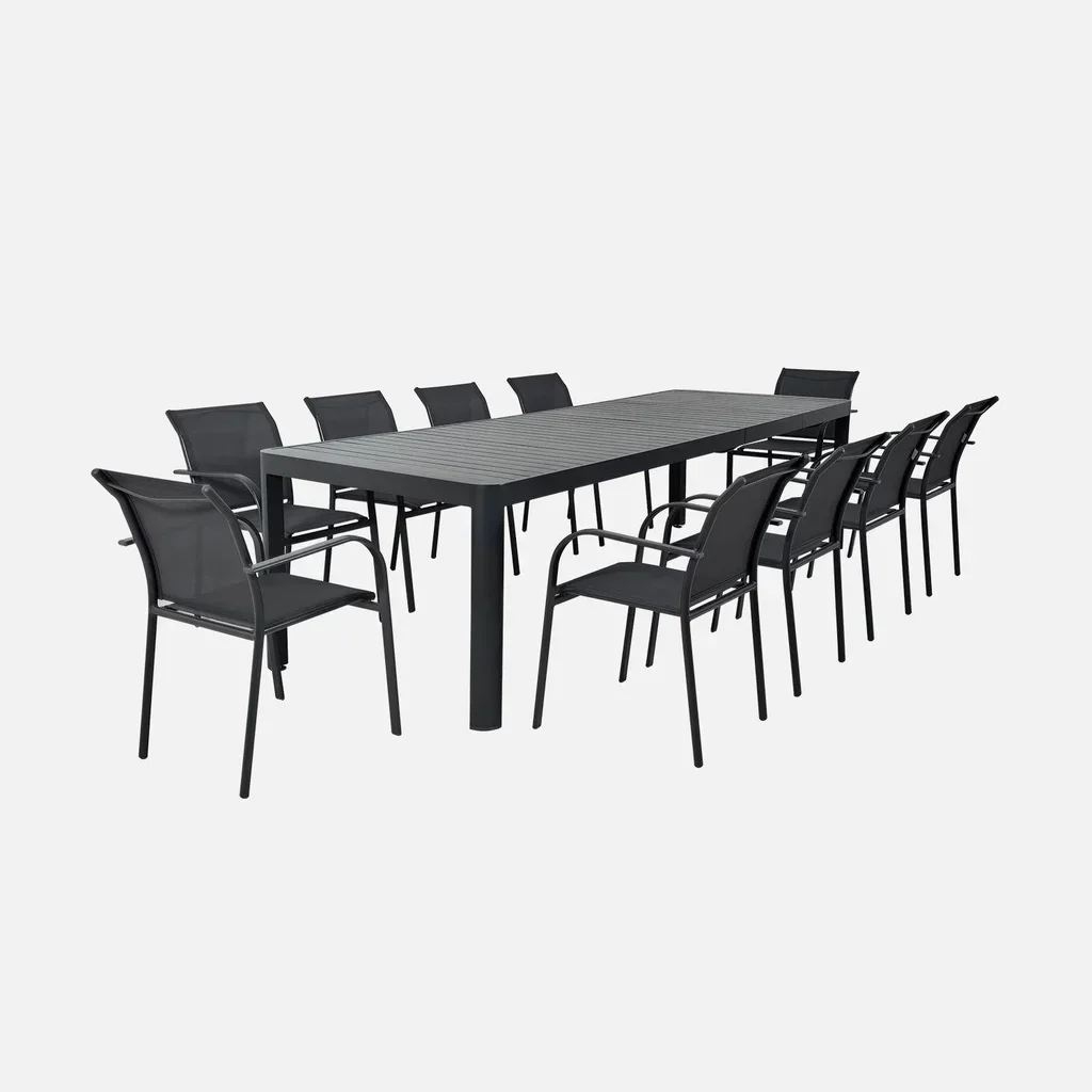 Table de jardin extensible Lunea aluminium 6-10 personnes