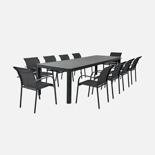 Table de jardin extensible Lunea aluminium 6-10 personnes