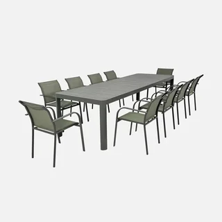 Table de jardin extensible aluminium Lunea 6-10 personnes anthracite