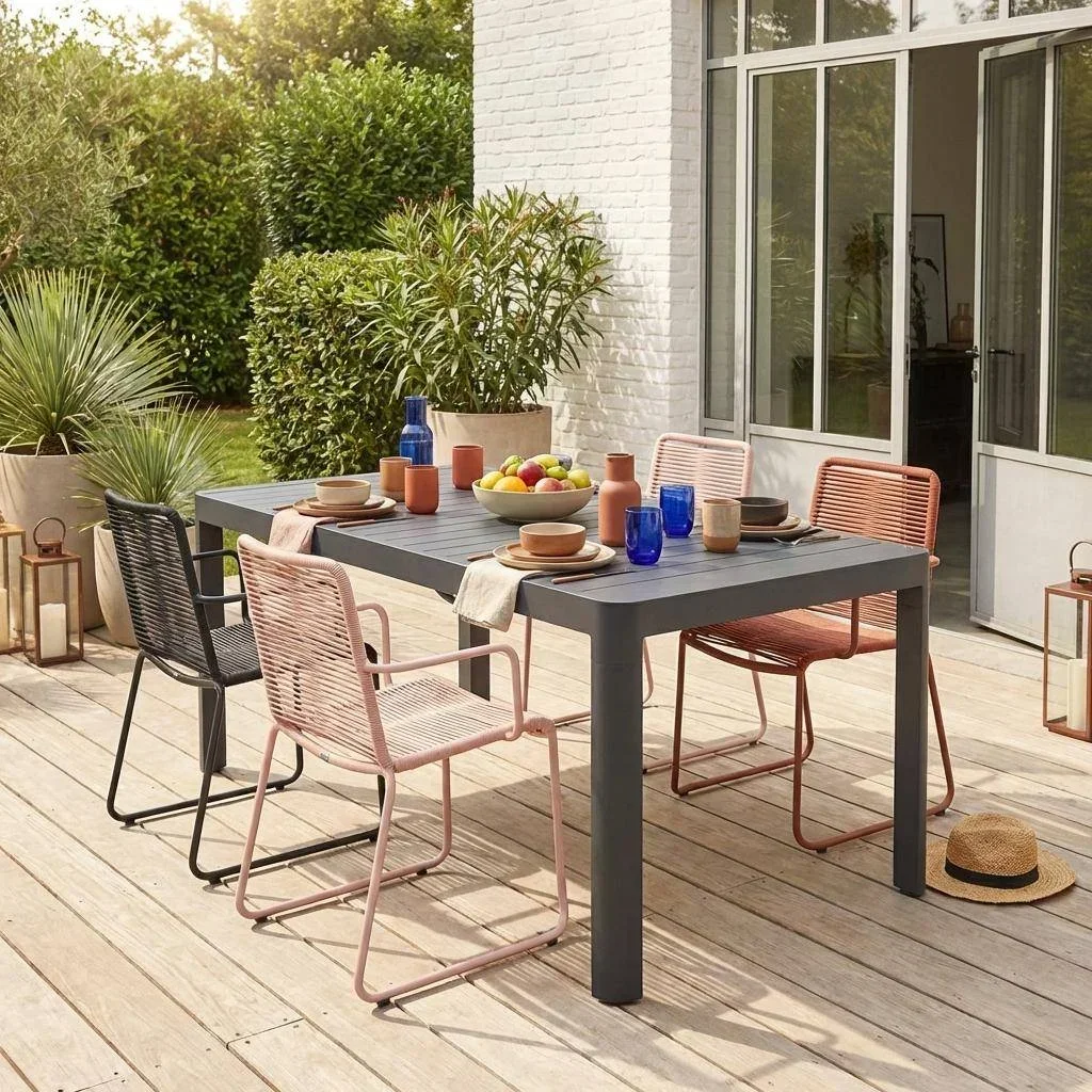 Table de jardin extensible Lunea aluminium 6-10 personnes