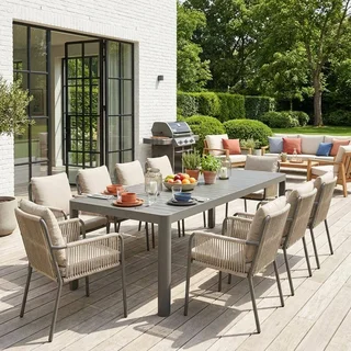 Table de jardin extensible aluminium Lunea 6-10 personnes anthracite