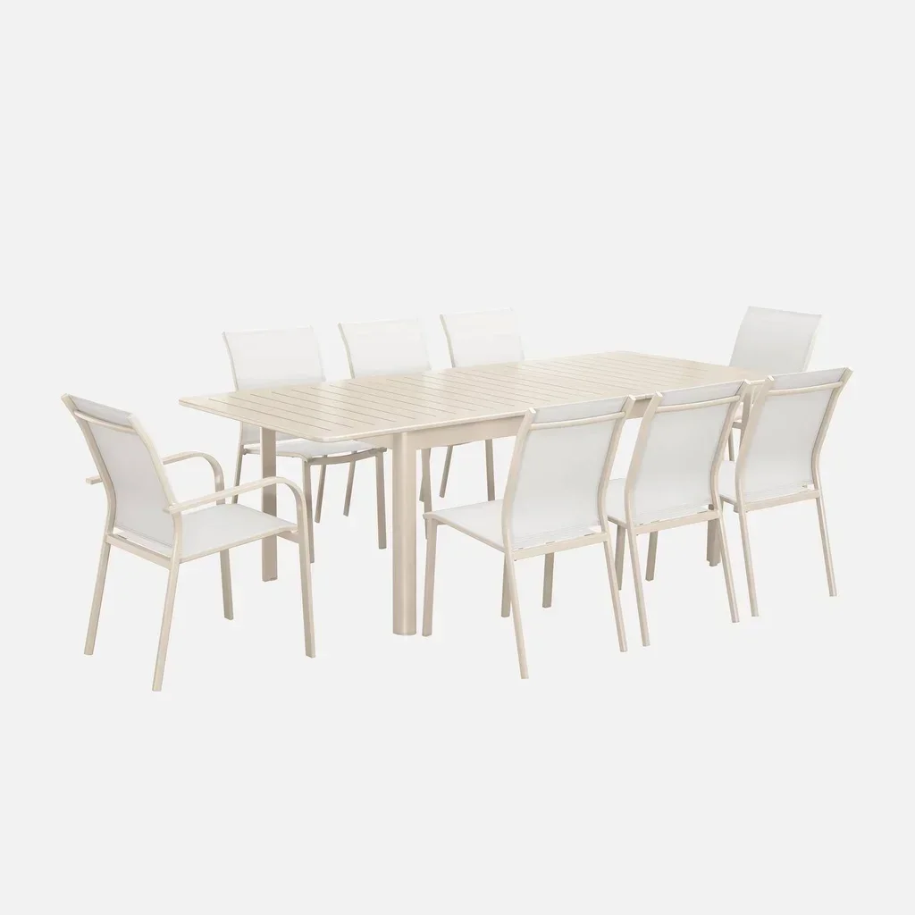 Table de jardin extensible aluminium 8 personnes Seattle