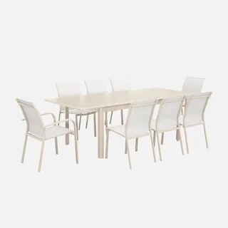 Table de jardin extensible aluminium 8 personnes Seattle