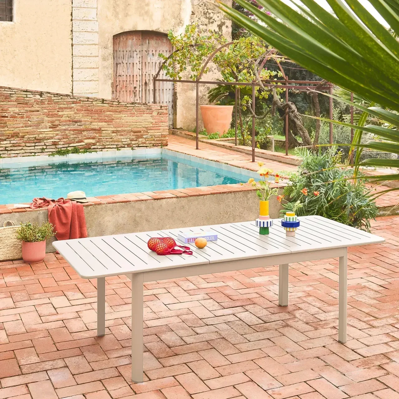 Table de jardin extensible aluminium 8 personnes Seattle