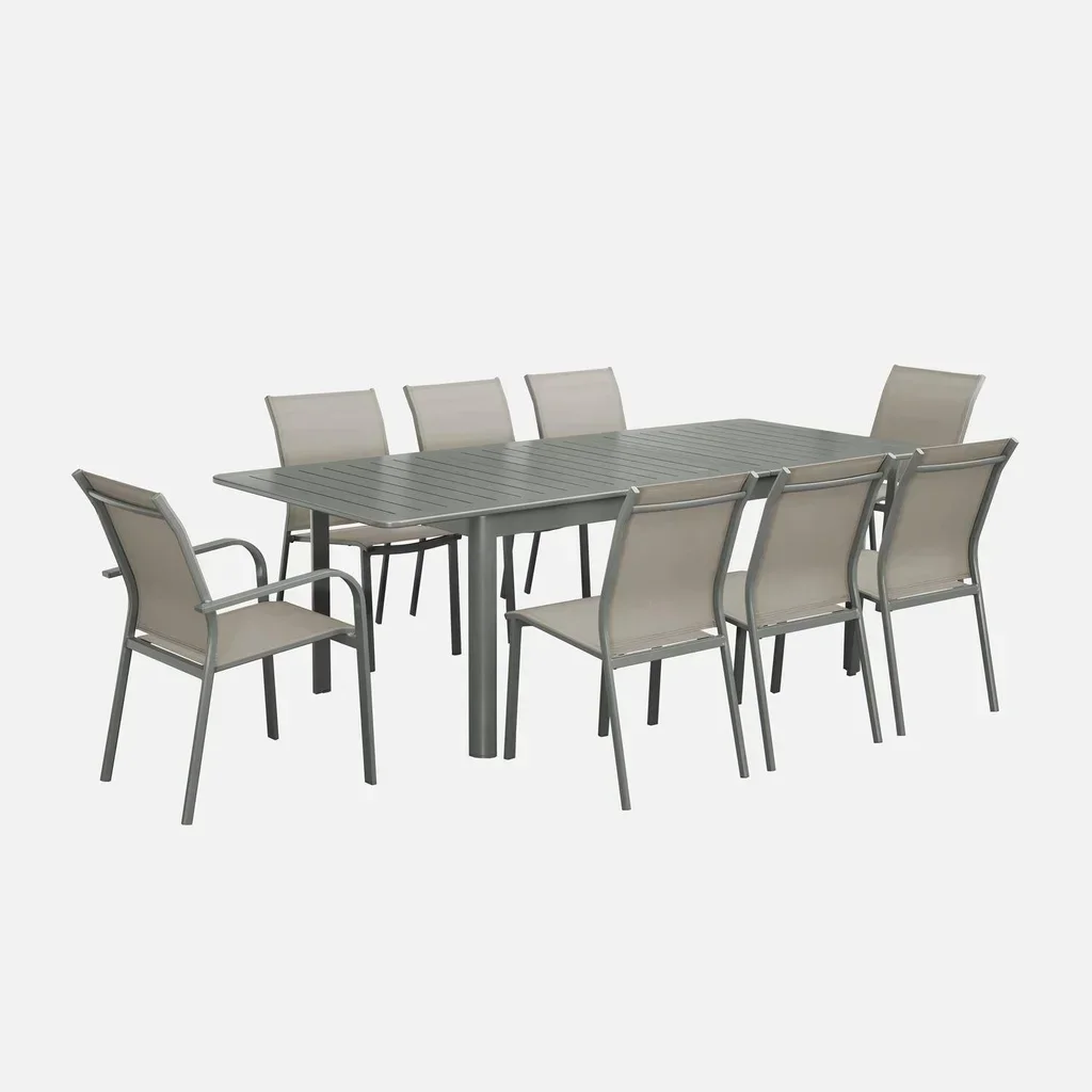 Table de jardin extensible aluminium Seattle 8 personnes