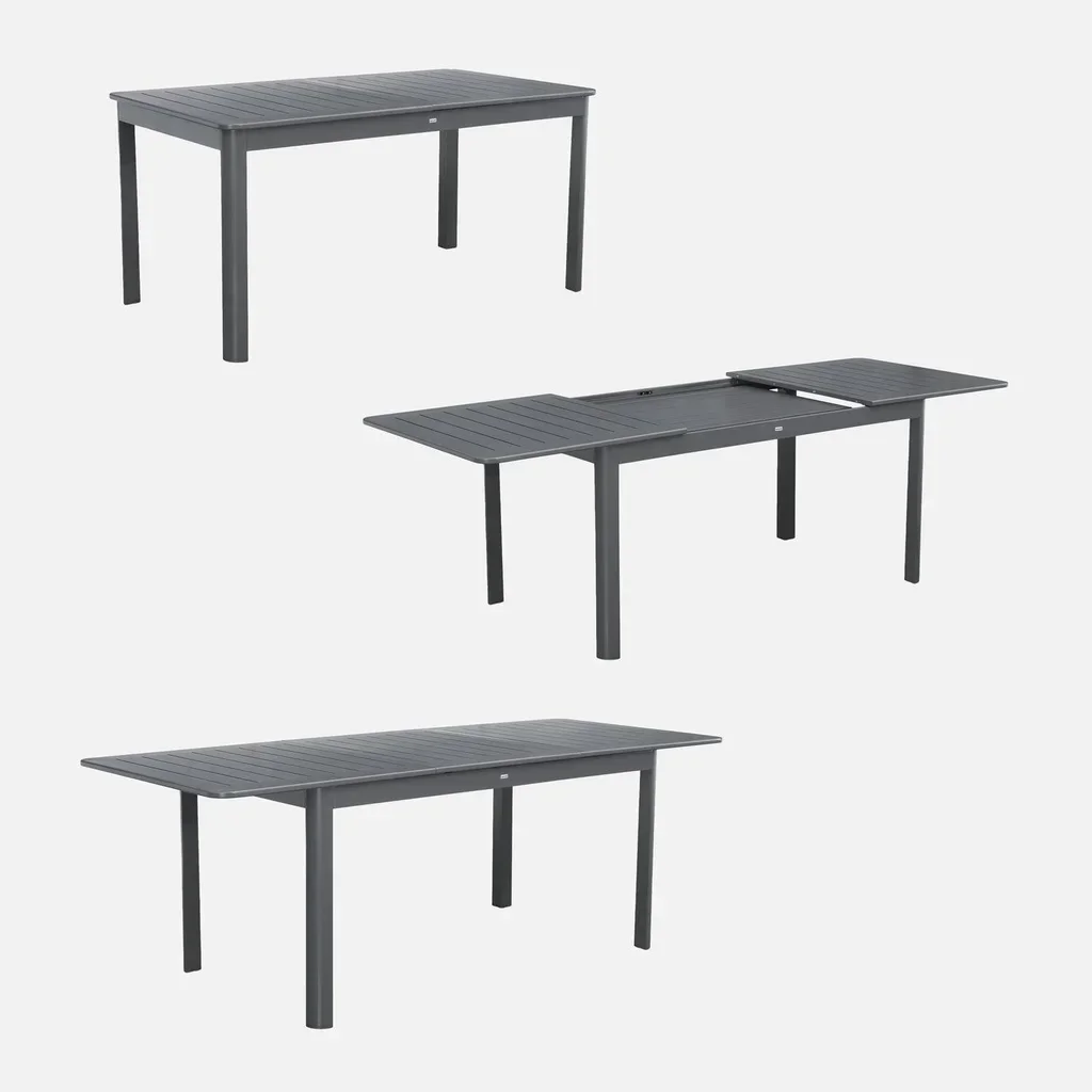 Table extensible aluminium jardin 8 personnes Seattle 173-236 cm