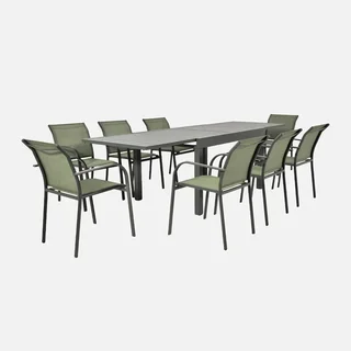 Table extensible jardin aluminium 8 personnes Elora terrasse extérieur