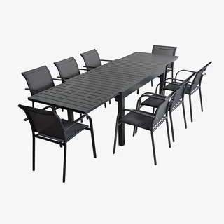 Table extensible de jardin aluminium Elora 8 personnes