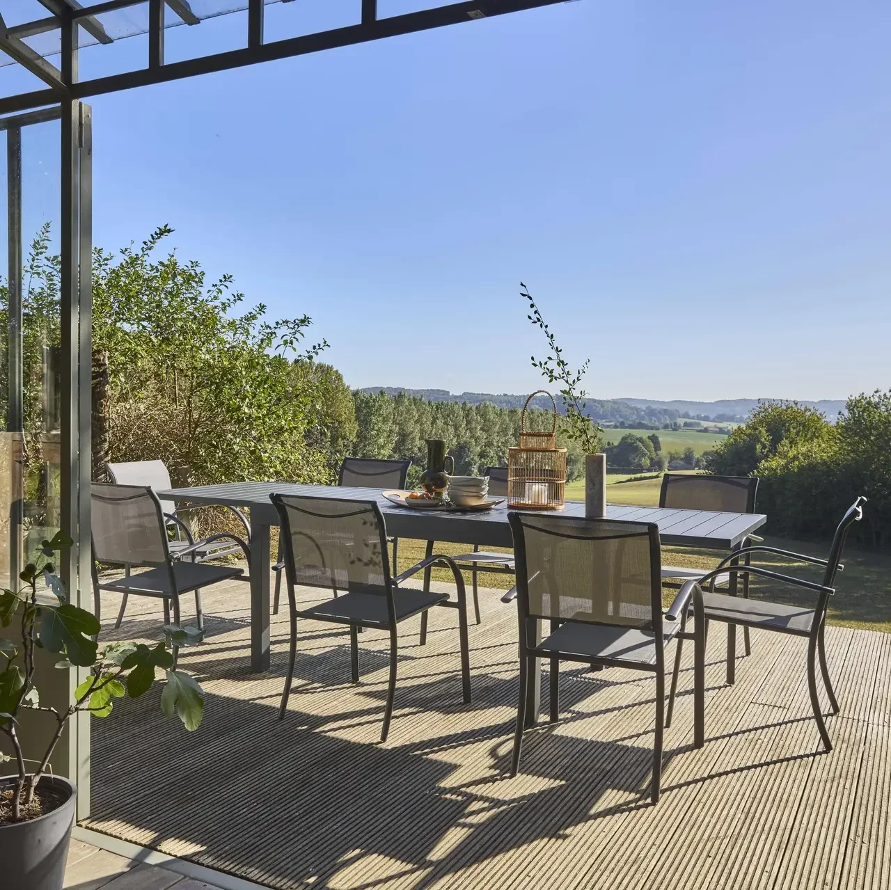 Table extensible de jardin aluminium Elora 8 personnes