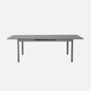Mesa jardín extensible aluminio 8 personas cristal templado terraza comedor exterior