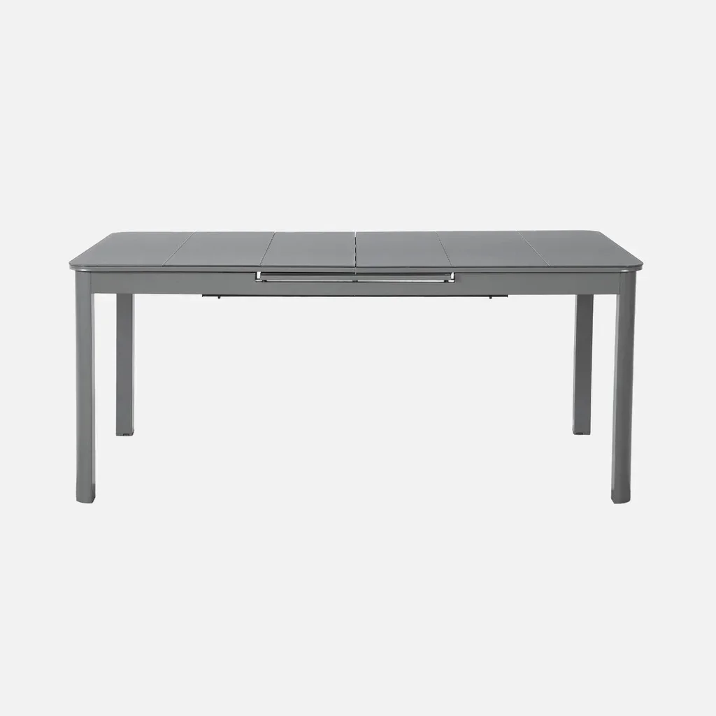 Mesa jardín extensible aluminio 8 personas cristal templado terraza comedor exterior
