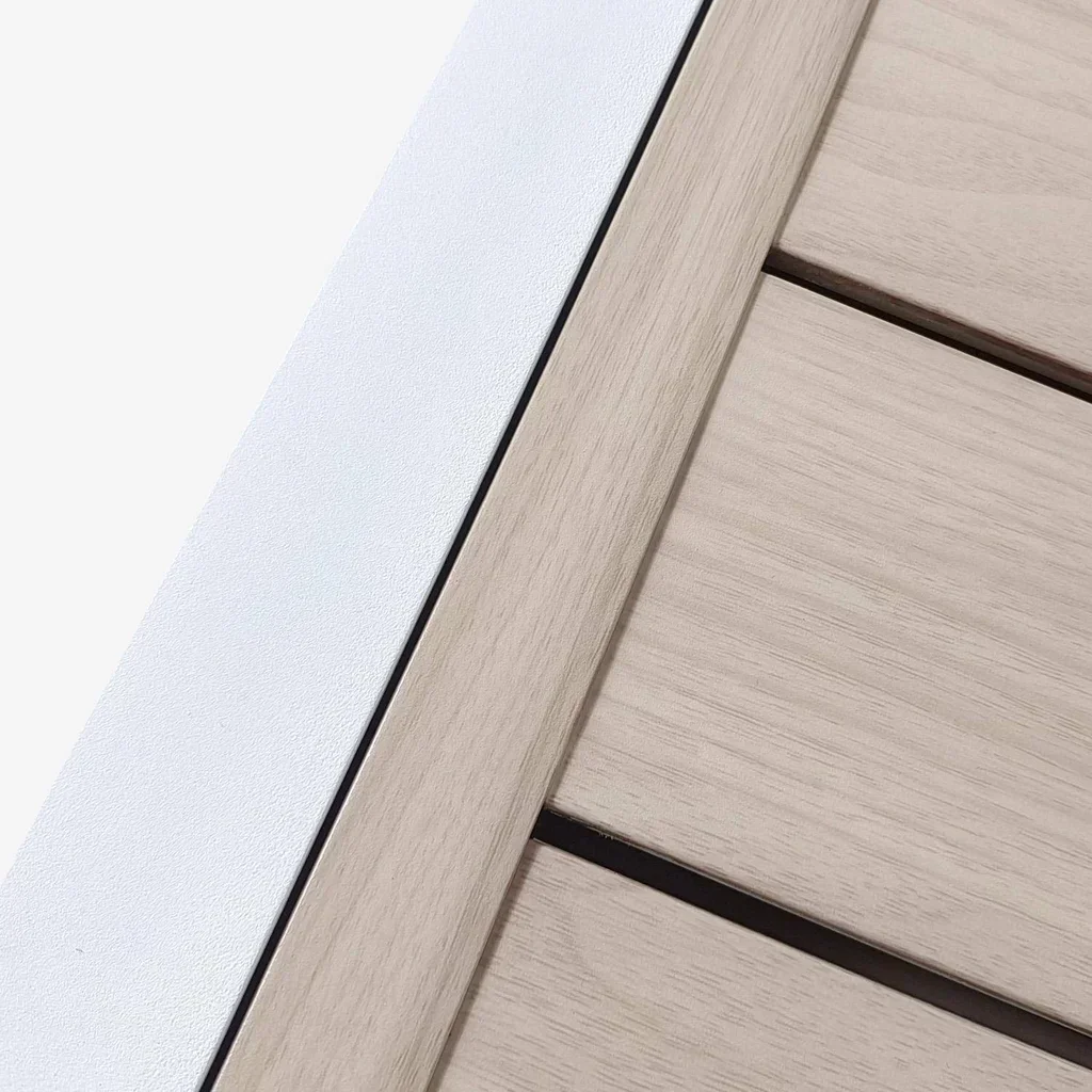 Mesa de jardín extensible aluminio blanco 8 personas Elora