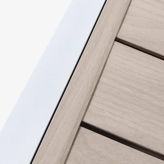 Mesa de jardín extensible aluminio blanco 8 personas Elora