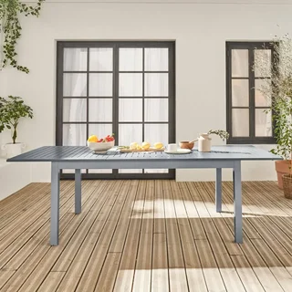Mesa jardín extensible aluminio 8 personas Chicago gris claro